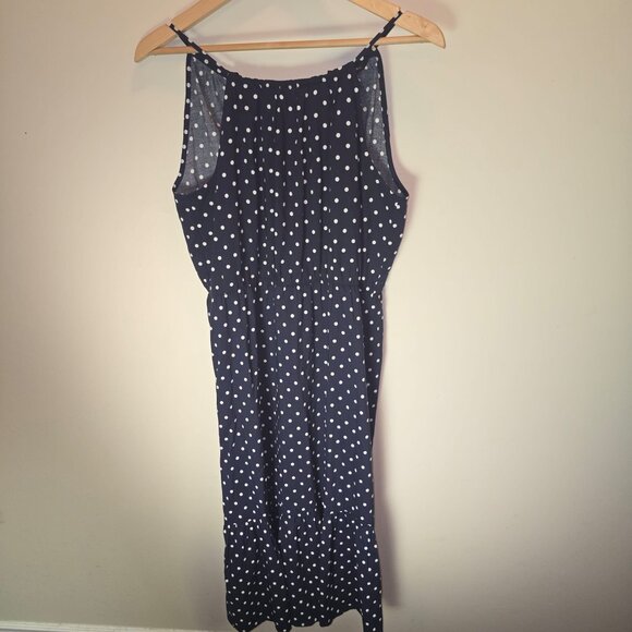 Banana Republic Navy Polka Dot Sleeveless Dress – Women’s Large - Picture 4 of 6